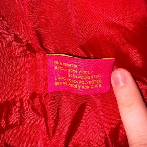 Chic Red Women's Pea Coat, Trench Coat, Large, lightweight - Picture 4 of 6